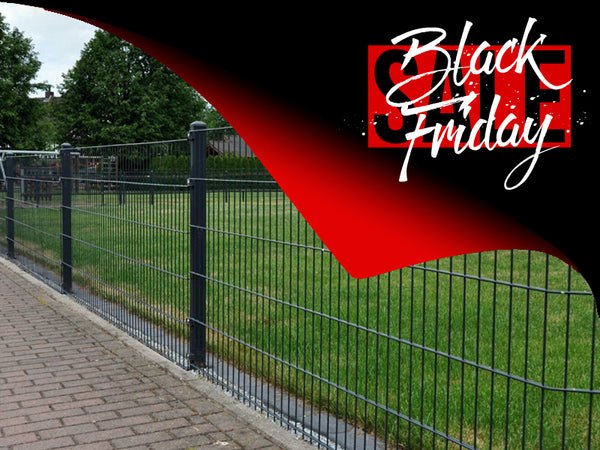 Komplettpaket 10 m Doppelstabmattenzaun inkl. Pfosten in Anthrazit