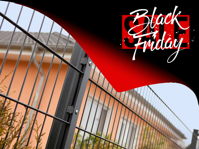 Komplettpaket 10 m Doppelstabmattenzaun inkl. Pfosten