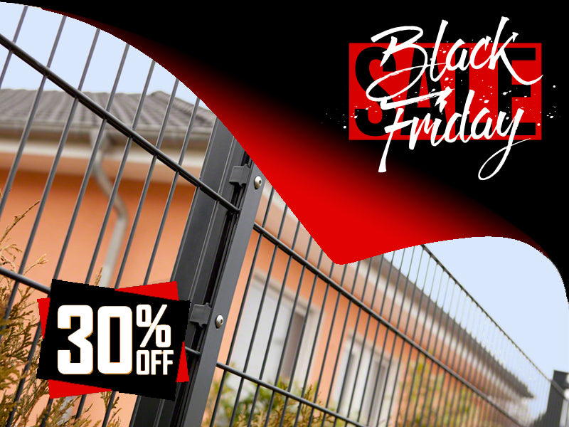 Jubiläum Aktionspaket - 25 m Doppelstabmattenzaun inkl. Pfosten Typ A